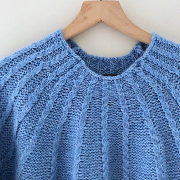 NWT MNG Cable Knit Pullover Knit Sweater Blue - Picture 2 of 4